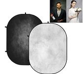 Kate Collapsible Backdrop Pop Up Photo Backdrop Foldable Backdrops for Photography Double-Sided Collapsible Photo Background Photo Studio Props,5x6.5ft/1.5x2m(Grey White/Black)