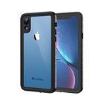 Lanhiem iPhone XR Case, IP68 Waterproof Dustproof Shockproof Full Body Sealed Underwater Protective Cover with Built-in Screen Protector for iPhone XR, Black/Gray