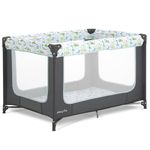 Dream On Me Zodiak Portable Playard in Grey and Green, Lightweight, Packable and Easy Setup Baby Playard, Breathable Mesh Sides and Soft Fabric - Comes with a Removable Padded Mat