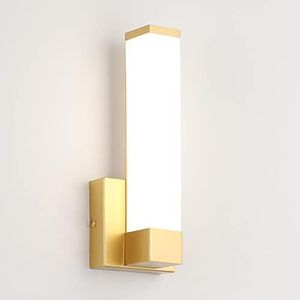 7Degobii Gold Wall Lights for Bedroom Modern Indoor LED Hallway Sconces Corner Light 12" Inch Height 12W 4000K Bedside Stair Sconces Wall Lighting Lamps 110V AC