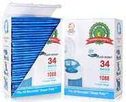 Diaper Pail Refill Bags 34 Bags 1020 Counts Compatible with Arm&Hammer Disposal System, 100% Lock Odor, Seal and Toss Diaper Pail Refills