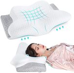 Misiki Cervical Memory Foam Pillow, Orthopedic Pillow Contour Pillow for Neck Pain, Cervical Ergonomic Pillow for Side Sleepers, Back and Stomach Sleep