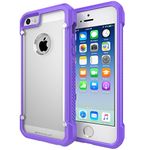 TECHGEAR iPhone SE 2016, 5s, 5 Case - [Fusion Armour] Premium Slim Hybrid Tough Rugged Protective Bumper Case Heavy Duty Protection Cover Compatible with iPhone SE 2016, 5s, 5 (Frost/Purple)