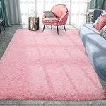 Pacapet Fluffy Area Rugs, Pink Shag