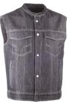 Highway 21 Unisex-Adult Iron Sights Denim Vest with Club Collar (Black, Medium)