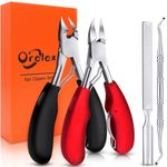 Orelex Nail Clippers, Toenail Clippers for Thick Nails,Toe Nail Clippers Set for Ingrown Toenail, Men and Adults, Seniors,Professional, Super Sharp Curved Blade Grooming Tool