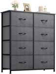 YITAHOME Dresser with 8 Drawers - Fabric Storage Tower, Organizer Unit for Bedroom, Living Room, Hallway, Closets & Nursery - Sturdy Steel Frame, Wooden Top & Easy Pull Fabric Bins (Charcoal)