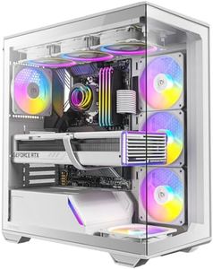 Antec C3 ARGB White, 3 x 120mm & 1 x 120mm ARGB PWM Fans Included, Up to 8 Fans Simultaneously, Type-C，Seamless Tempered Glass Front & Side Panels, 360mm Radiator Support, Mid-Tower ATX PC Case