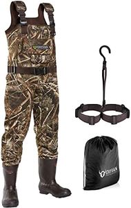 OXYVAN Duck Hunting Waders with 600G Rubber Boots Waterproof Insulated, Neoprene Realtree MAX5 Camo Fishing Chest Waders for Big and Tall Men & Women(Includes Boots Hanger&Storage Bag)