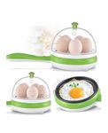 PIXILO Multifunctional 2 in 1 Electric Egg Boiling Steamer Egg Frying Pan Egg Boiler Electric Automatic Off with Egg Boiler Machine Non-Stick Electric Egg Frying Pan