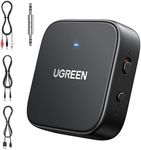 UGREEN Bluetooth 5.2 Transmitter Receiver for Home Stereo Car TV Airplane, 2 in 1 Wireless 3.5mm Bluetooth Aux RCA Adapter, 27H Playtime,Dual Devices Pair,Volume Control,Support Headphone Speaker More