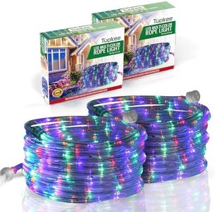 Tupkee LED Rope Light Multi-Color - for Indoor and Outdoor use, 24 Feet (7.3 m) - 10MM Diameter - 144 LED Long Life Bulbs Rope Tube Lights - Pack of 2