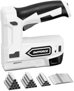 AMPFORCE Electric Staple Gun, 2 in 1 Lithium-ion Electric Stapler, 4V Cordless Brad Nailer Kit with Staples Nails, USB Charger, Power Tacker for Upholstery, Material Repair, Carpentry, DIY