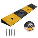 GOOFCXO 2'' Rubber Curb Ramp Driveway Ramp Heavy Duty Car Threshold Ramp with 4 Expansion Screws for Driveway Car Forklift Loading Dock Truck Motorcycle Wheelchair 39''L x 6''W x 2''H