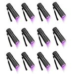 CFIKTE UV LED Flashlight Black Light UV Lights 9 LED Ultraviolet Blacklight Flashlights Pets Urine and Stains Detector on Clothes Carpet Rugs (12 PACK)