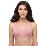 SOIE Women Full Coverage Polyamide spandex Padded Non Wired Ultra Soft Seamless Bra, Mist, 34B