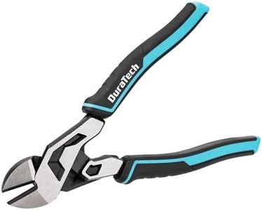 DURATECH 8-Inch Diagonal Cutters, Compound High-Leverage Diagonal Cutting Pliers, CR-V Steel, Dual Pivot Design, Anti-Slip TPR Grip for Cutting Wires
