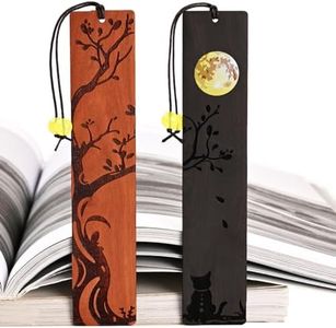 ZQZYMXQ 2Pcs Moon Cat Bookmark, 3D Fancy Bookmarks, Unique Bookmarks Black Cat Gifts (Moon Cat)