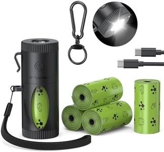 PawView Rechargeable Dog Poop Bag Holder with Flashlight for Leash