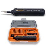 TOMAHAWK® T-SD-N-36pc 36-Piece Multipurpose Mini Handheld Screwdriver Set for Home-3.6V, Compact Reversible LED Indicator Electric Screwdriver for RC, Laptop, Phone, Computer Electronics