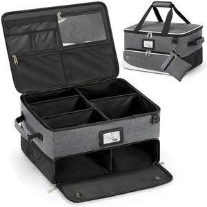 RAINSMORE 2 Layer Golf Trunk Organizer Golf Gifts for Men 2 Pair Shoes Waterproof Car Trunk Locker Golf Accessories for Balls, Tees, Gloves, Clothes, Gifts for Golfers