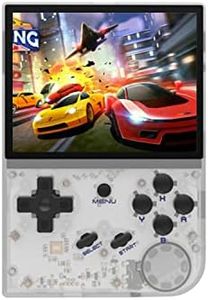 Ampown RG35XX Handheld Game Console 3.5 Inch IPS Screen Linux System Retro Video Games Consoles Portable Pocket Video Player 5000+ Games (White Transparent)