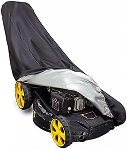 SEAZEN Waterproof Heavy Duty Lawn Mower Cover, UV and Dust Protection Push Mower Cover, Universal Fit with Drawstring & Storage Bag (Black, L)