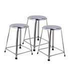 Lifetime Stools 24 inch Stainless Steel Stool for Sitting, Round Shape - Home,Doctor,Medical Stool/Salon Stool/Warehouse Stool/Garage Stool/Multipurpose Stool (Pack of 3)