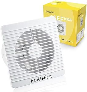 FanGoFast Bathroom Fan 100 mm, Extractor Fan Quiet with Backflow Flap, 12 W Powerful Wall Fan for Kitchen, Bathroom, Greenhouse, Garage (100A)