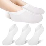 3 Pairs Moisturizing Socks Overnight, Lotion Socks for Dry Feet, Cotton Moisture Enhancing Socks, Spa Socks for Cracked Heel Repair, Cosmetic Moisturizing Socks for Women and Men, White