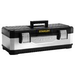 STANLEY Galvanised Toolbox Chest with Heavy Duty Metal Hinge, Portable Tote Tray for Tools and Small Parts, 26 Inch, 1-95-620