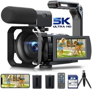 Video Camera Camcorder 5K 56MP Vlogging Camera YouTube WiFi Night Vision 3” 270° Rotatable Touchscreen Podcast Camera Recorder with 64GB SD Card, Microphone, Stabilizer, Remote, 2 Batteries, Tripod