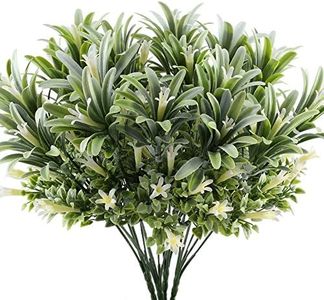 GTidea 4pcs Artificial Plastic Flowers Plants Fake Shrubs Faux Morning Glory Bushes House Office Garden Patio Yard Indoor Outdoor Decor