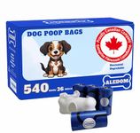 Aledom - Canadian Small Business - 540 Count Eco-friendly Degradable Dog Poop Bags, Extra Large Size, Odor Control, Leak-Proof Poop Bags, Durable, Includes Free Poop Bag Holder.