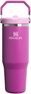 STANLEY IceFlow 2.0 Flip Straw Tumbler with Handle 30 oz | Twist On Lid and Flip Up Straw | Leakproof Water Bottle | Insulated Stainless Steel | BPA-Free | Dark Blossom