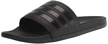 adidas womens ADILETTE COMFORT SLIDES, black/black/black, 8.5 Women 7 Men US