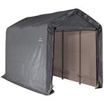 ShelterLogic 70413 Shed-in-a-Box with Auger Anchors, Peak, Gray