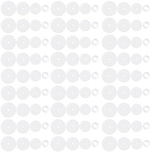 Giantree 100 Pcs Clear Piercing Disc for Piercing Bump, 3/5/7/9 mm Clear Silicone Earrings Backs Plastic Disc Pads Stabilizer Earlobe Support Patches Earring Backs Earring Supports for Heavy Earrings