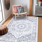 Topotdor Machine Washable Area Rug 9x12 Large Ultra-Thin Area Rugs with Non-Slip Backing Foldable Rugs for Living Room Bedroom Dining Room, Gray