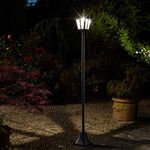 Garden Mile Large 1.7m Solar Powered Victorian Lamp Post Lantern Solar Lighting LED Lights Traditional Retro Pathway Outdoor Garden Lighting