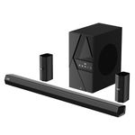 boAt Aavante Bar Azure Pro 5.1-Channel Wired Soundbar w/ 550 W Sound, Wireless Rear Satellite Speakers, EQ Modes, Bluetooth v5.4, Multiple Ports, Bass and Treble Controls &Master Remote(Premium Black)