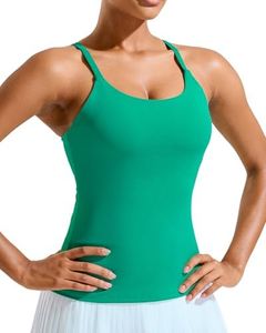 RUNNING GIRL Yoga Tops for Women， Womens Tank Tops Padded Medium Impact Workout Yoga Bra with Removable Cups(BX3069_Bright Green_L)