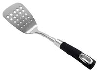 Royal Cuisine Fish Slice/Slotted Turner with Comfort Grip Handle, Stainless Steel Black