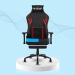 ErgoSmart by The Sleep Company - Pro Gaming Chair | Gaming Comfort with Patented SmartGRID Technology | Xtreme Recline | Xtreme Posture with 4D Armrest | 2 Years Warranty | Red (XGen)