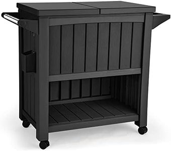 YITAHOME 85 Quart Rolling Cooler Cart with Bottle Opener Drainage, Portable Patio Cooler on Wheels, Outdoor Beverage, Ice Chest Cart for Pool Deck Party BBQ Cookouts (Black)