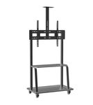 BIG VUE Rolling/Mobile TV Cart with Wheels for 42"-100" Inch LCD LED 4K Flat Screen TVs, TV Floor Stand with Shelf Holds Up to 100 lbs | Adjustable Height Trolley Max VESA 900 x 600 mm