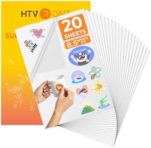 HTVRONT Sublimation Sticker Paper - 20 Pcs Matte Transparent Waterproof Sublimation Stickers