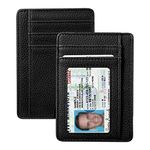 Fintie Slim Minimalist Front Pocket Wallet, RFID Blocking Credit Card Holder Card Cases with ID Window for Men Women, *Black, Small, Minimalist