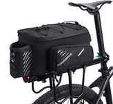 ROCKBROS Bike Pannier Bag Rear Seat Trunk Bag Bicycle Rack Rear Carrier Bag Commuter Shelf Bag Large Capacity Luggage Bag Multifunction with Rain Cover 9-12L