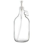 Half Gallon Glass Pump Dispenser Bottle, Large Jug with Pump for Laundry Soap Dispenser, Liquid Detergent, Fabric Softener, Syrup Pump - 64 oz Capacity - by Kitchentoolz